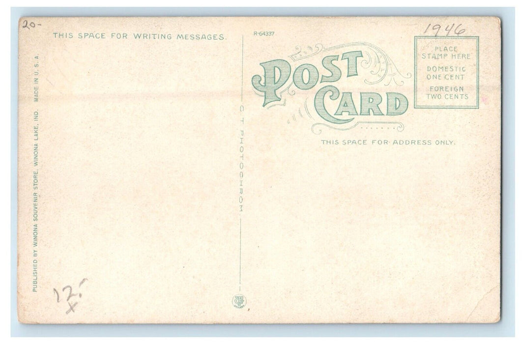 W.J Bryan President Of Winona Assembly Winona Lake Indiana IN Unposted Postcard