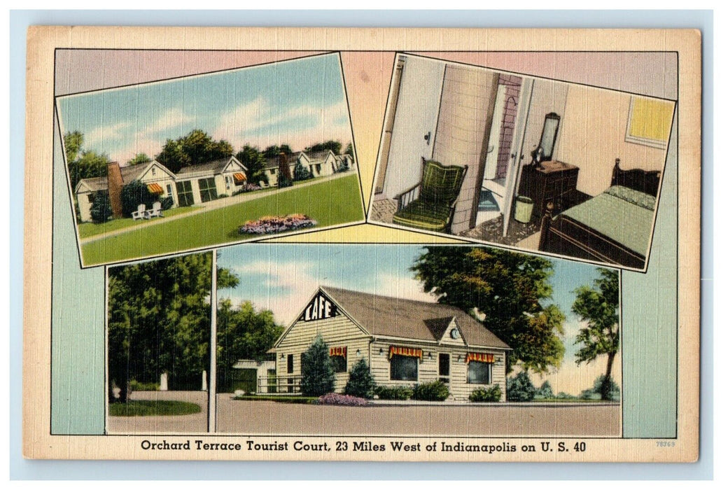 Orchard Terrace Modern Tourist Court West Indianapolis IN, Multiview Postcard