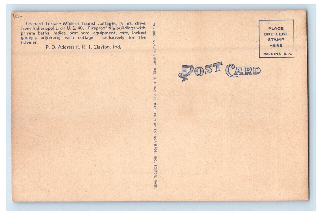 Orchard Terrace Modern Tourist Court West Indianapolis IN, Multiview Postcard