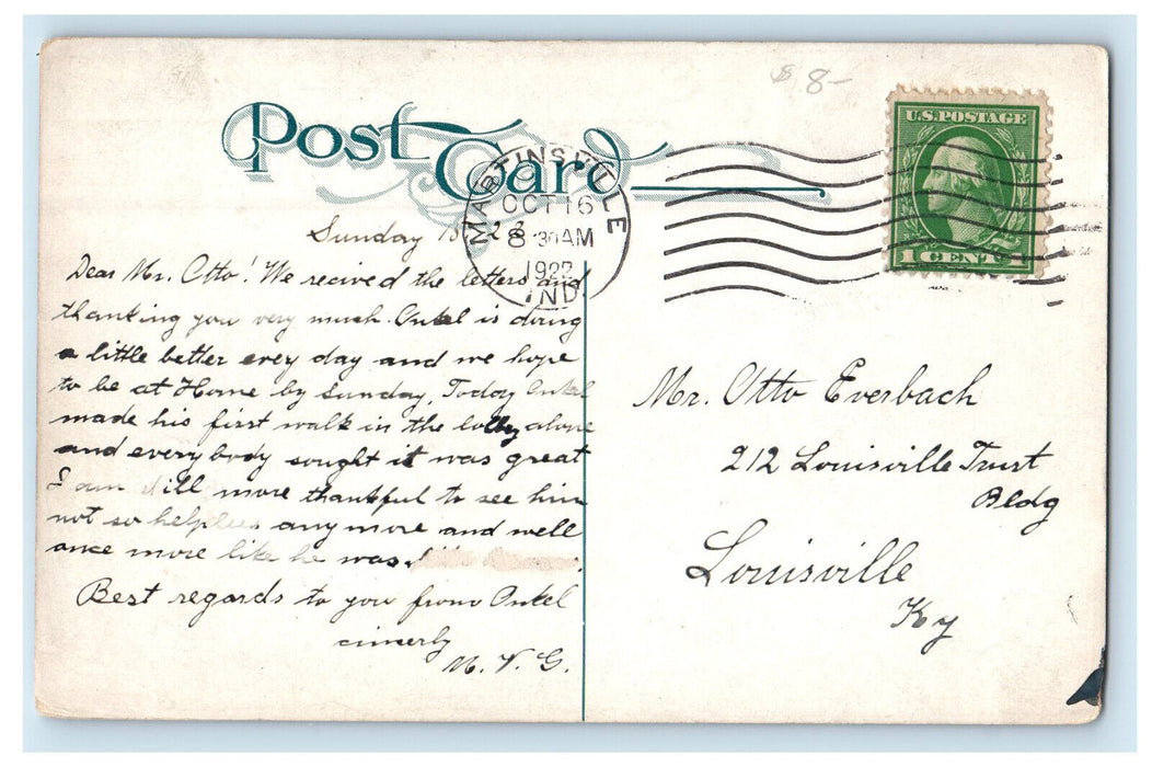 1922 North Parlor, Martinsville Sanitarium Martinsville Indiana IN Postcard