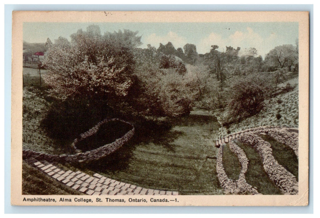 1949 Amphitheatre Alma College St. Thomas Ontario Canada Posted Vintage Postcard