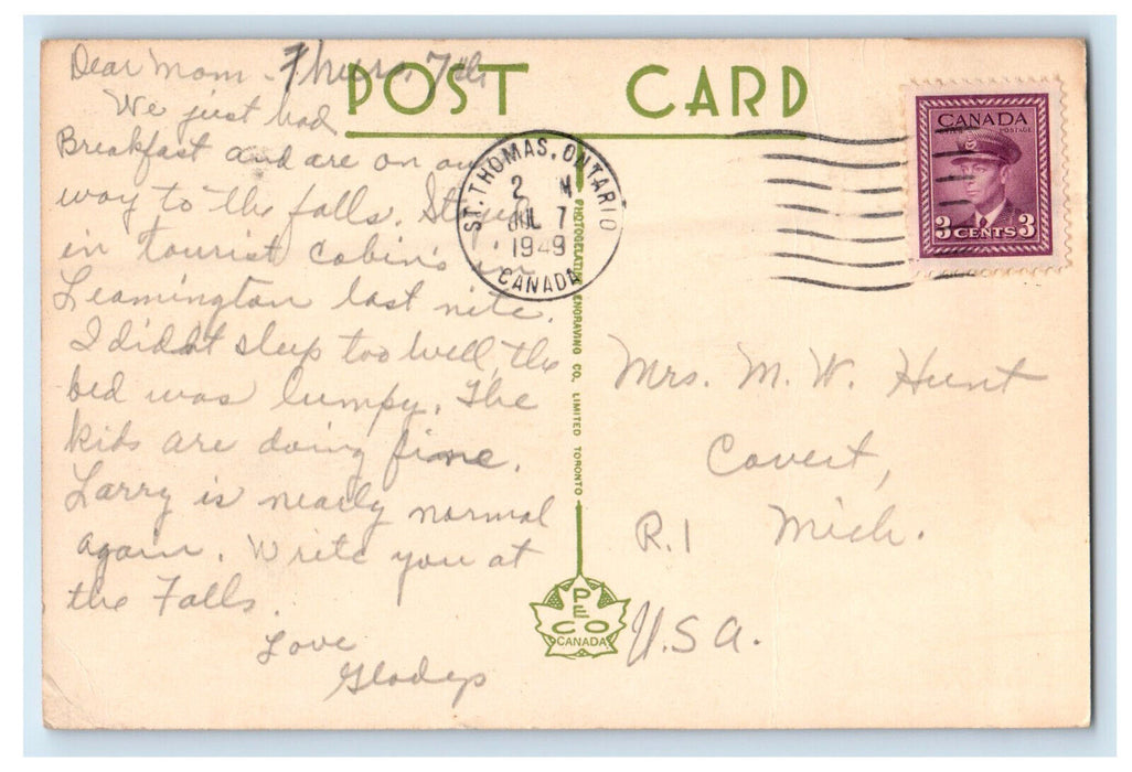 1949 Amphitheatre Alma College St. Thomas Ontario Canada Posted Vintage Postcard