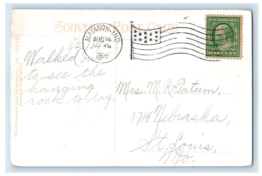 1909 Foot of Incline PCC and St. LRR Madison Indiana IN Antique Postcard