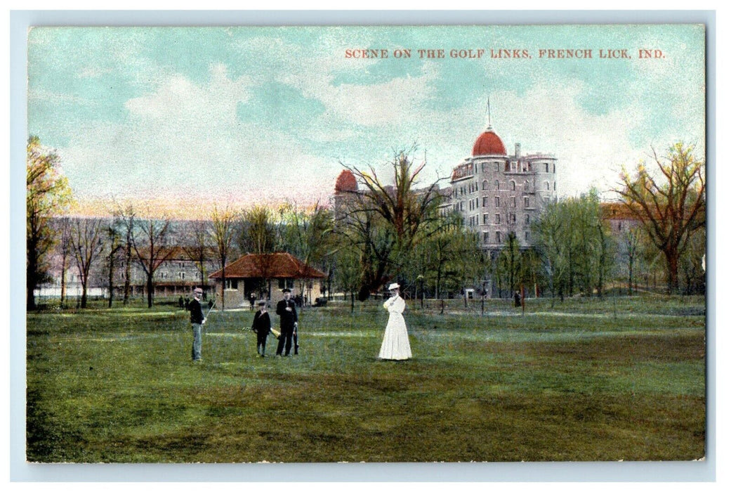 c1910's Scene On The Golf Links French Lick Indiana IN Unposted Antique Postcard