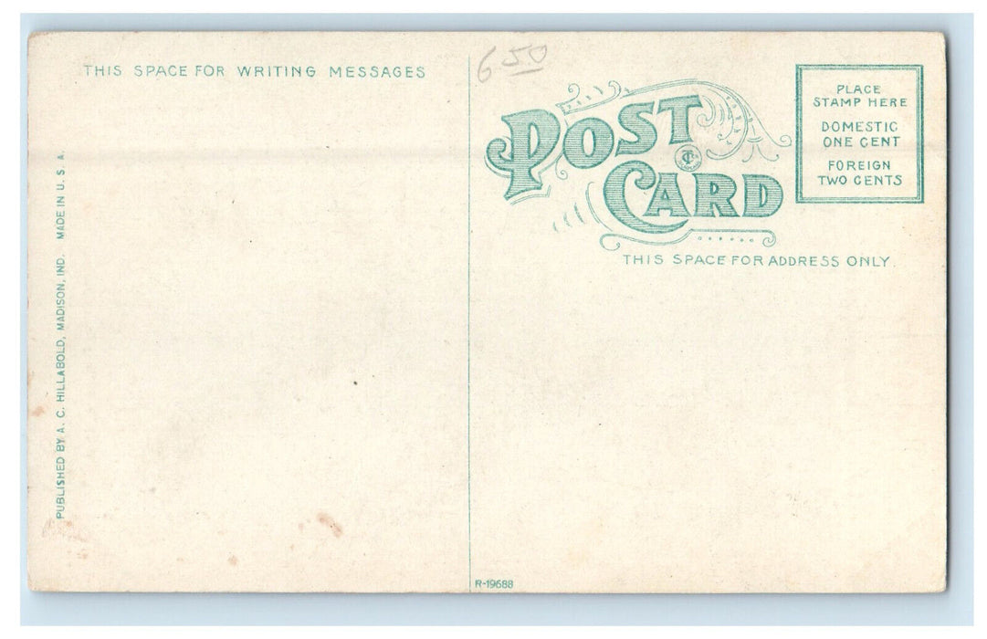 c1910 Syracuse Lodge K of P. Castle Hall Madison Indiana IN Antique Postcard