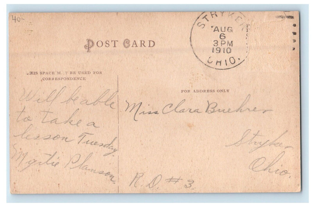 1910 Main Street View Horse And Buggy Buildings Rome City Indiana IN Postcard