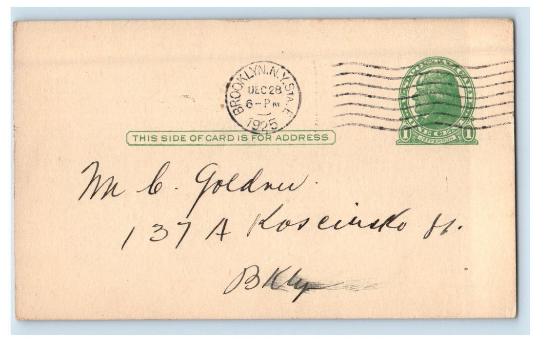 1925 Broadway Lumber Co. Stained Shingles Brooklyn NY Advertising Postcard