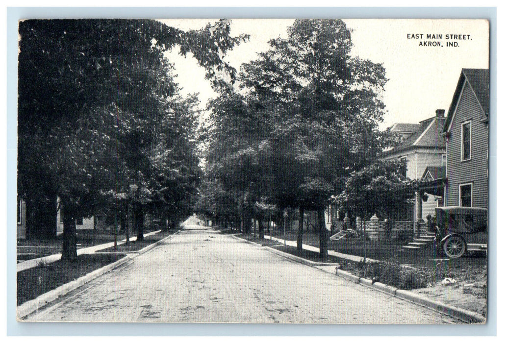 1917 East Main Street Akron Indiana IN Menton IN Posted Antique Postcard