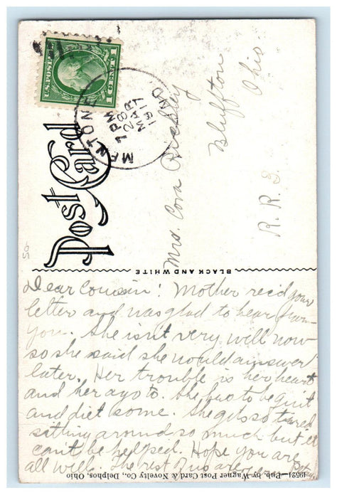 1917 East Main Street Akron Indiana IN Menton IN Posted Antique Postcard
