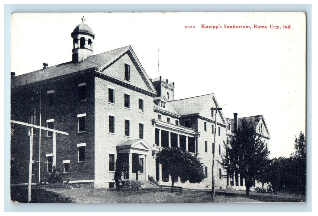 c1910's Kneipp's Sanitarium Building Rome City Indiana IN Antique Postcard