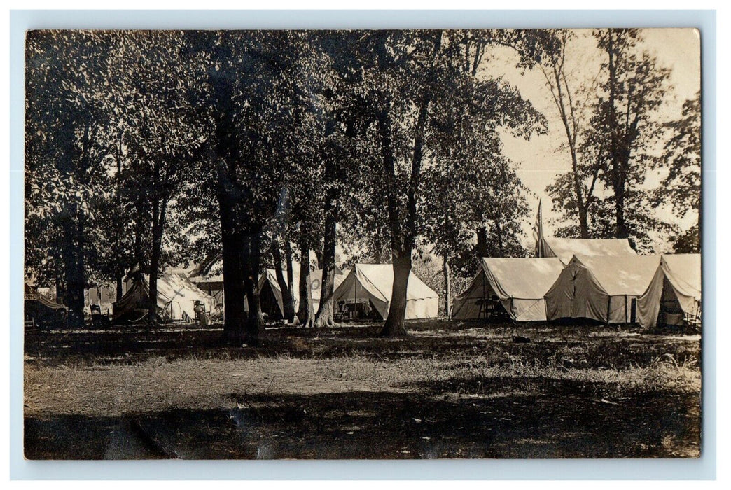 1909 Church Camp Linton Indiana IN RPPC Photo Posted Antique Postcard