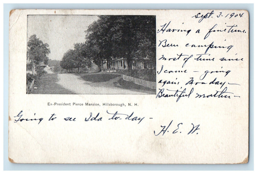 1904 Ex President Pierce Mansion Hillsborough NH PMC Antique Posted Postcard