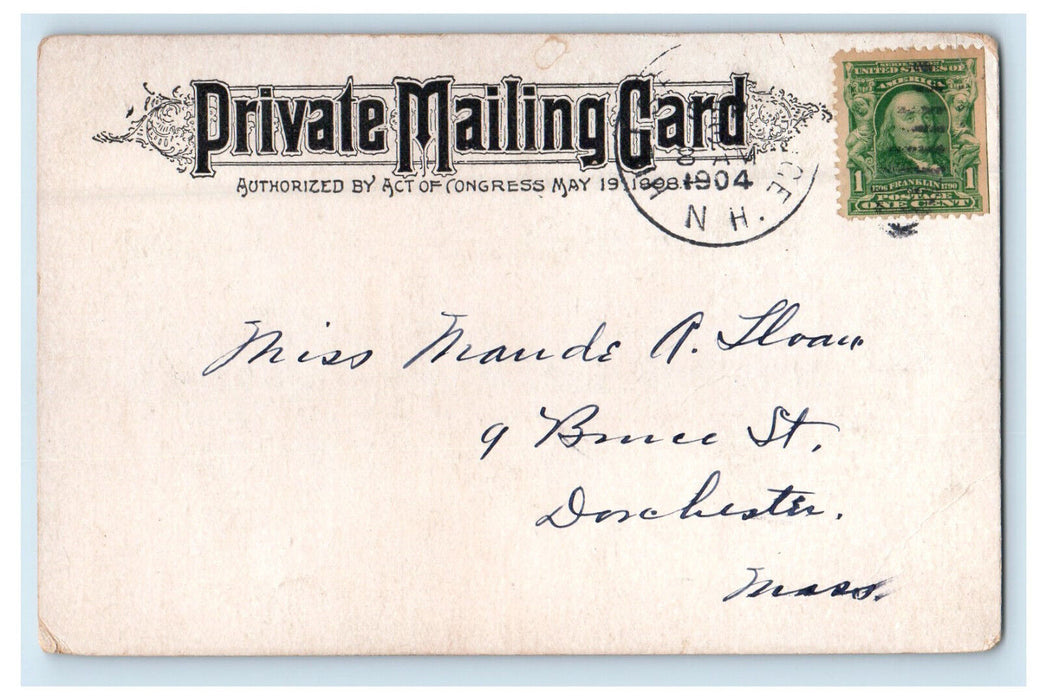 1904 Ex President Pierce Mansion Hillsborough NH PMC Antique Posted Postcard