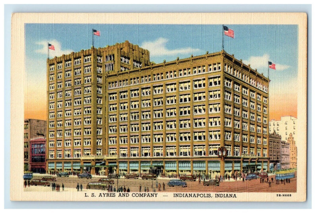 L.S. Ayers And Company Buildings Cars Indianapolis Indiana IN Vintage Postcard