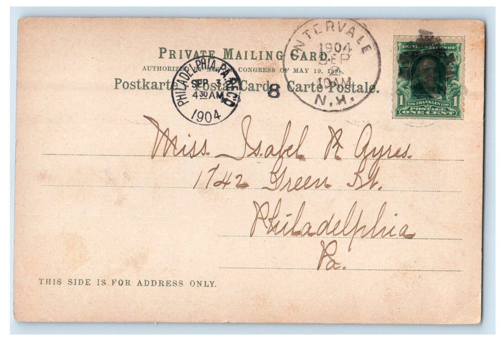 1904 Glen Ellis Falls Jackson New Hampshire NH Intervale NH PMC Postcard