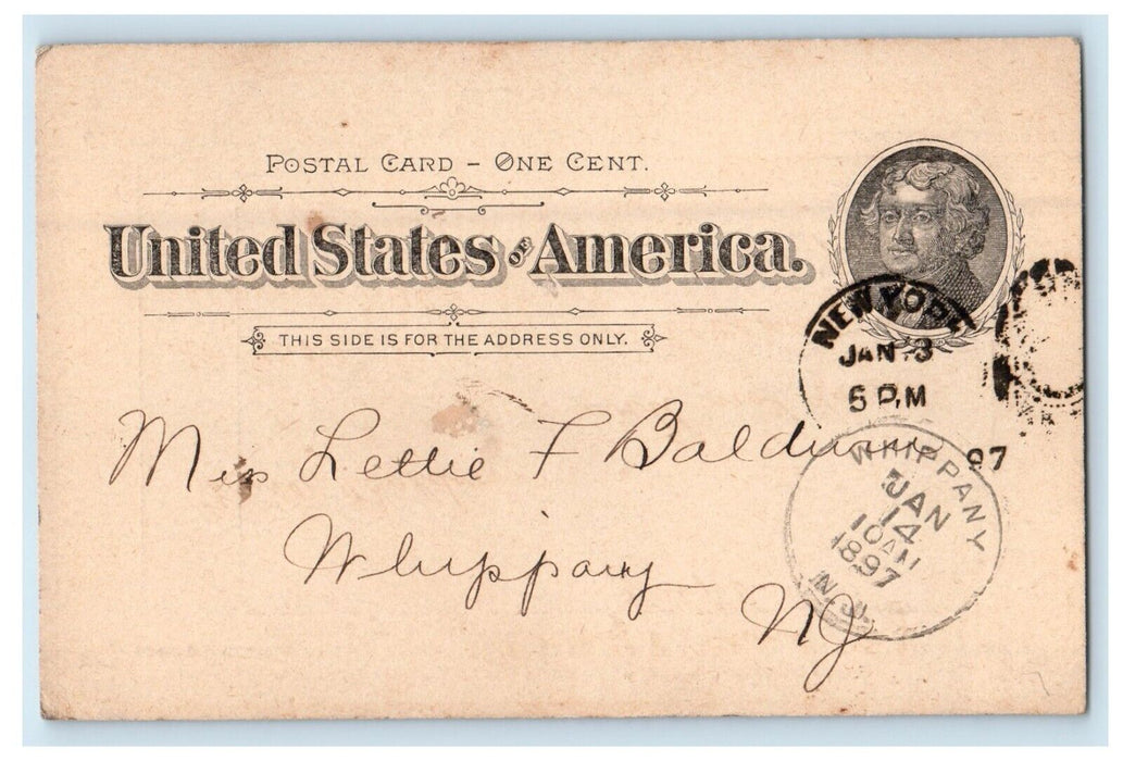 1897 Invoice Record G. Schirmer Whippany New York NY Advertising Postcard