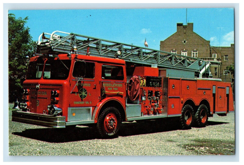 Maryland Fire & Rescue Aerial Ladder Truck Pumper Middletown NY Vintage Postcard