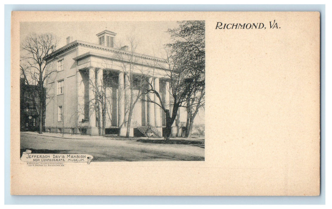 c1900s Jefferson Davis Mansion Richmond Virginia VA Antique PMC Postcard