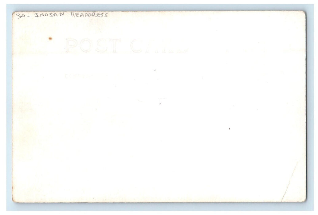 Indian Headdress Camp Chesterfield Indiana IN RPPC Photo Unposted Postcard