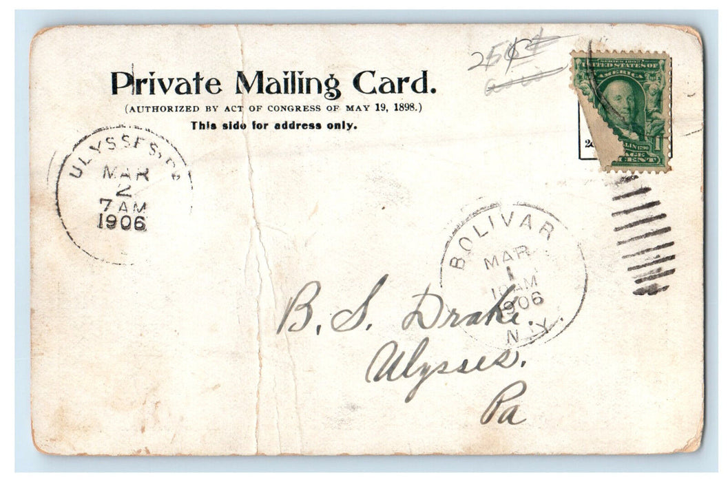 1906 Bolivar High School Bolivar New York NY PMC Posted Antique Postcard
