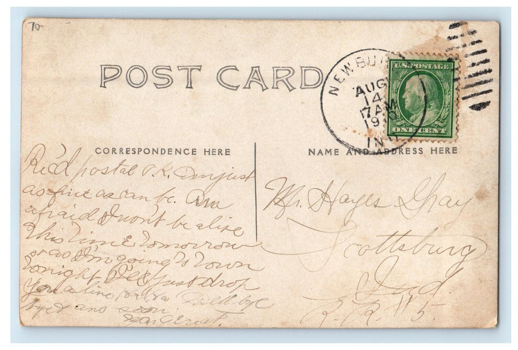 1910 Residence Of W.J. Darby Newburg Indiana IN RPPC Photo Antique Postcard