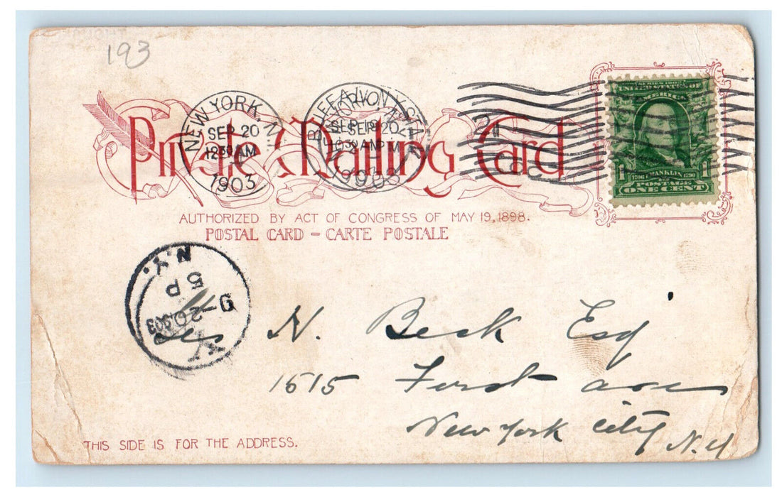 1903 From Heart Island Tower Thousand Islands New York NY PMC Posted Postcard