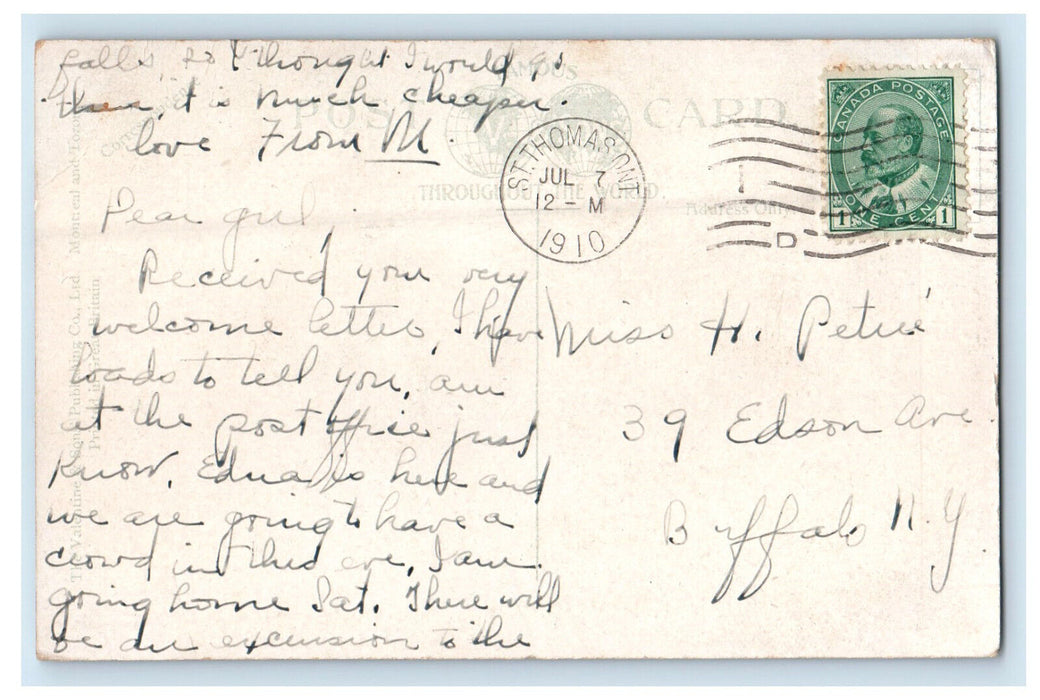 1910 YMCA Building St. Thomas Ontario Canada Antique Posted Postcard