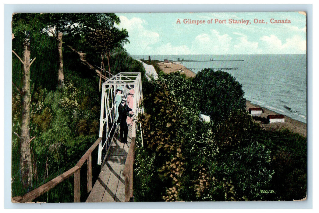 1909 A Glimpse of Port Stanley Ontario Canada Antique Posted Postcard