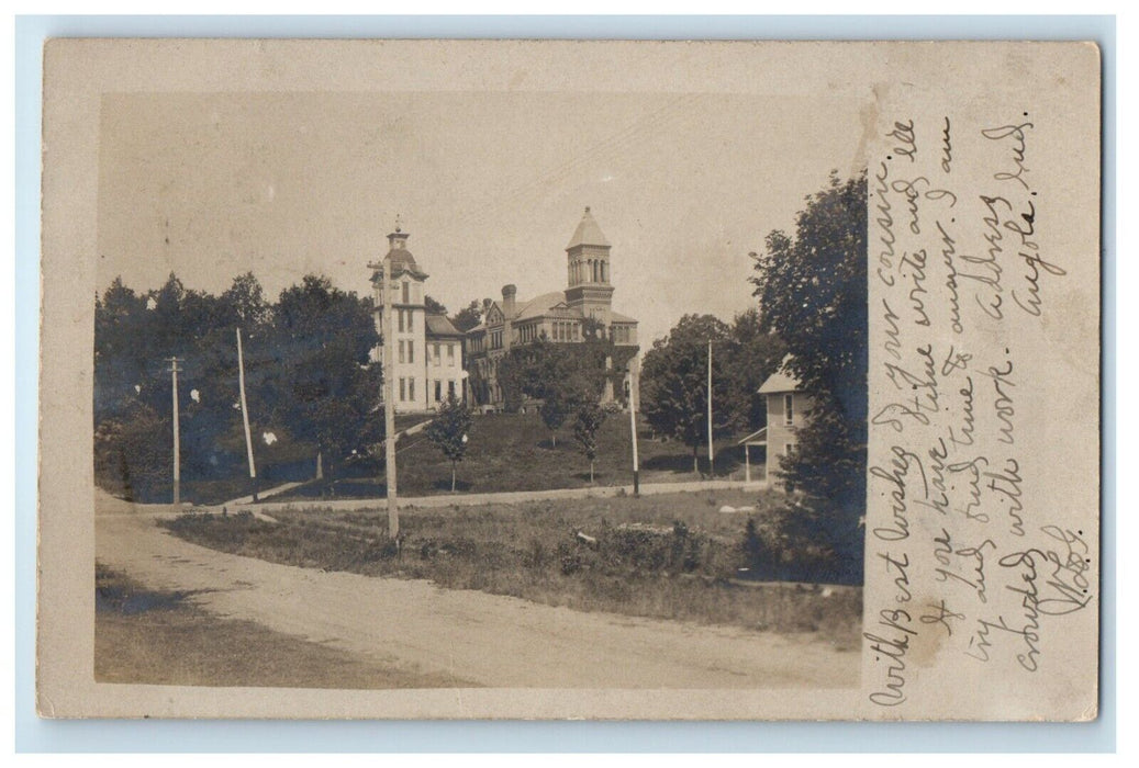 1906 TSC Trine State College Angola Indiana IN RPPC Photo Antique Postcard