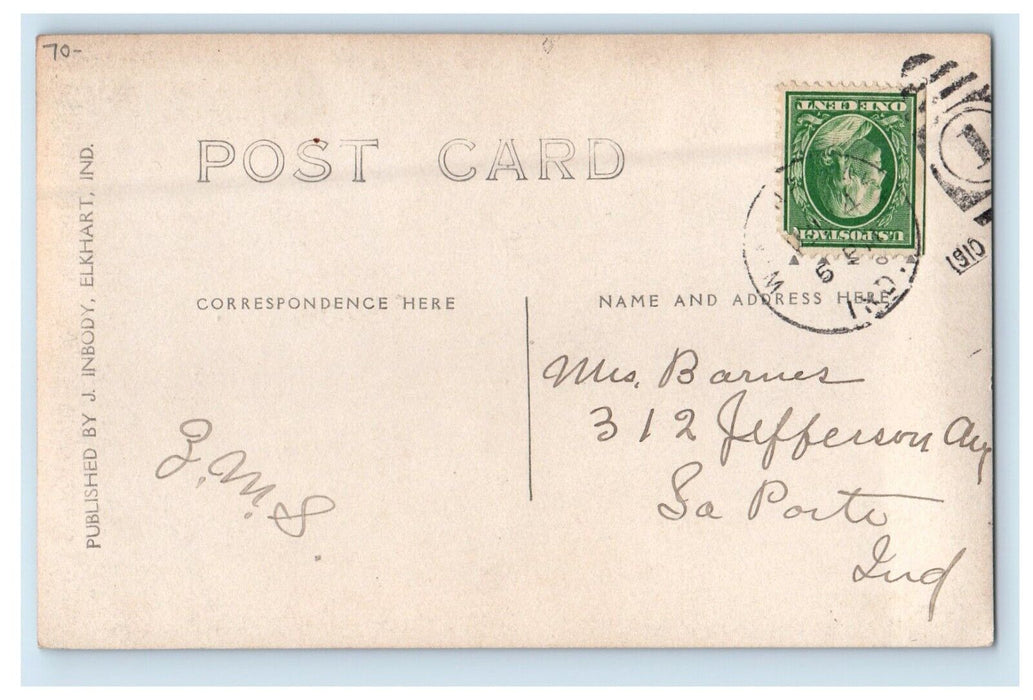 1910 Tennis Court Winona Lake Indiana IN RPPC Photo Posted Antique Postcard