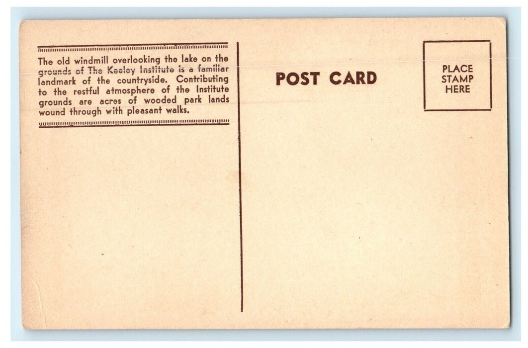 c1940's The Windmill Grounds Of The Keeley Institute Dwight Illinois IL Postcard