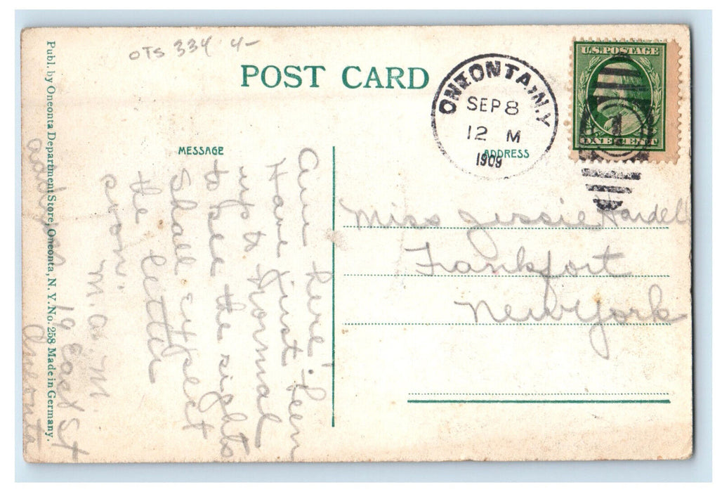 1909 Lower Dam, Milling Co. Oneonta New York NY Posted Antique Postcard