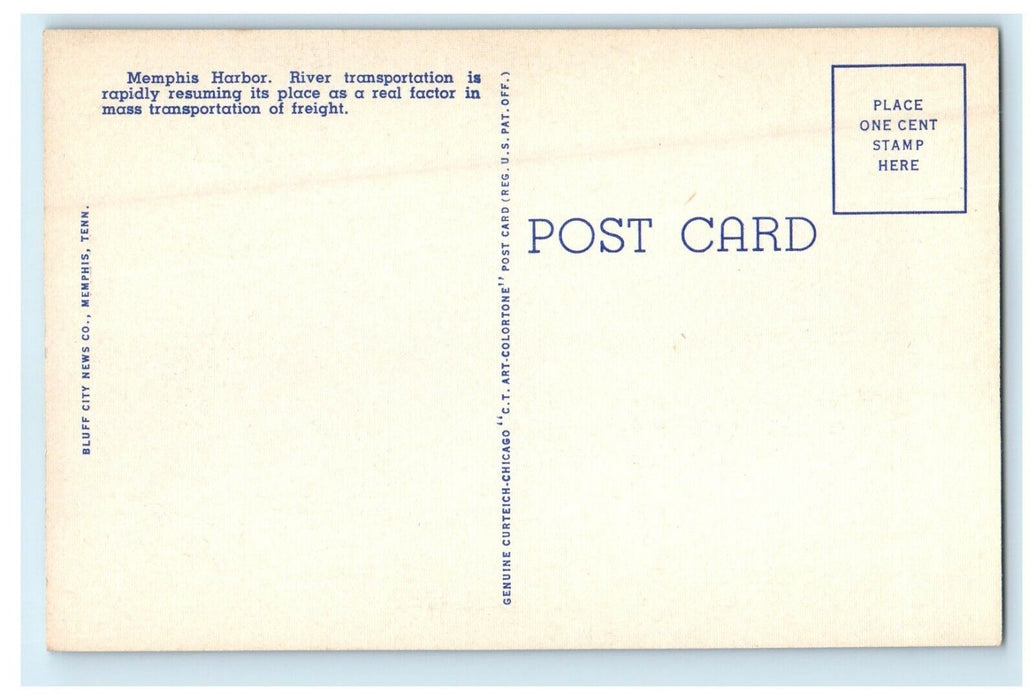 Memphis Tennessee TN, Federal Barge Line Entering Memphis Terminals Postcard
