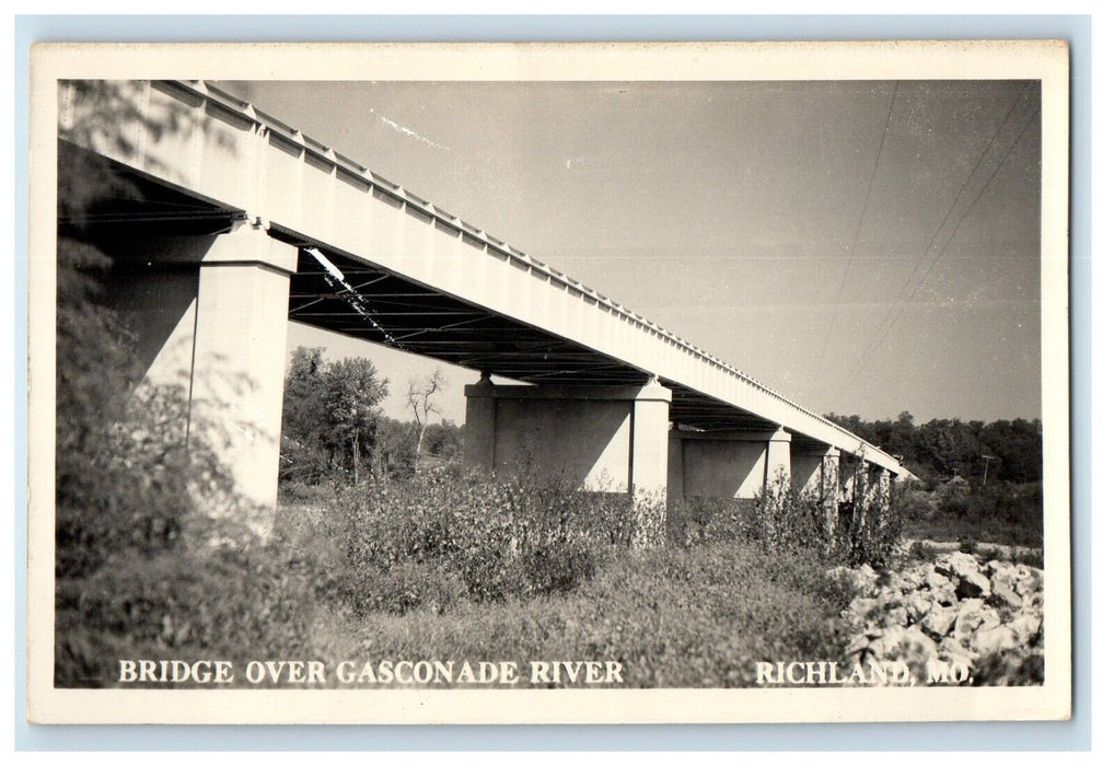 c1940's Bridge Over Gasconade River Richmond Missouri MO RPPC Photo Postcard