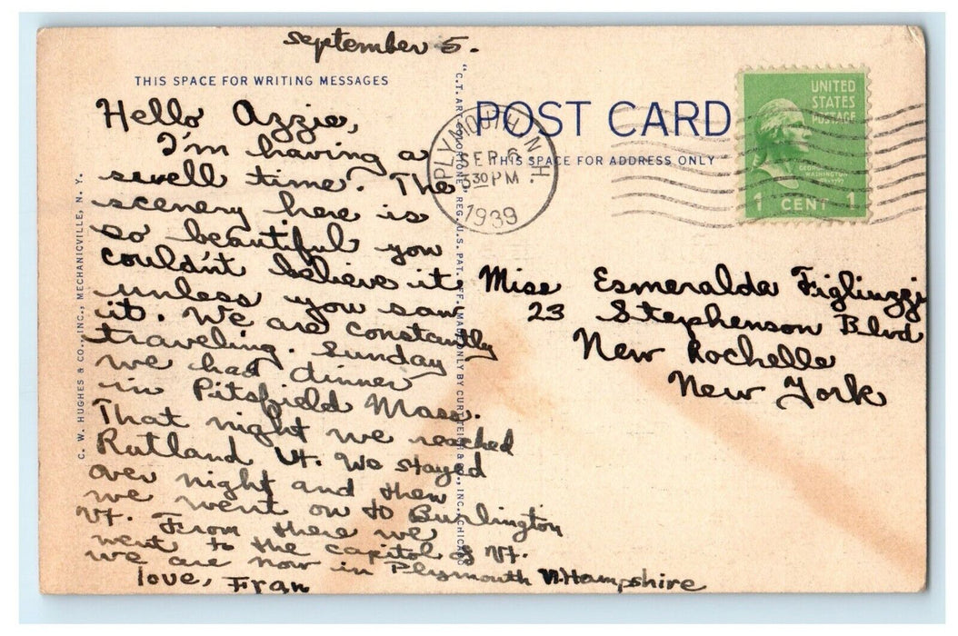 1939 Mt. Mansfield And Lamoille River Green Mts. Of Vermont VT Postcard