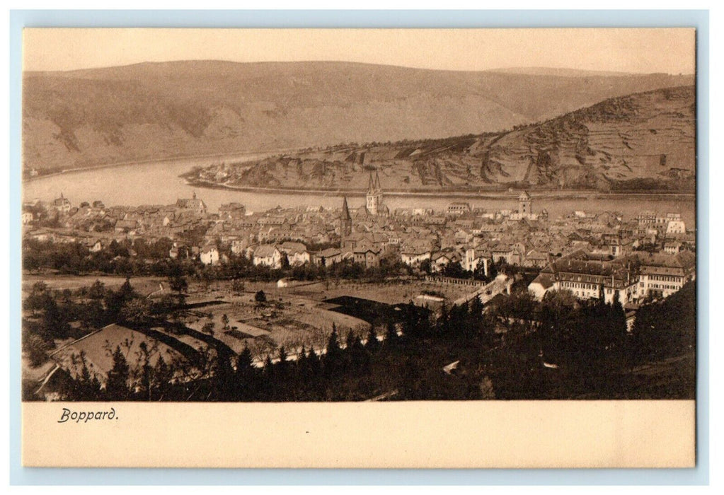 c1910's Aerial View Of Boppard Germany Unposted Antique Postcard