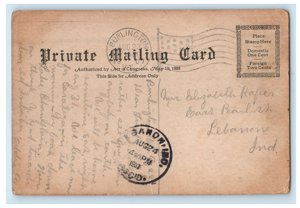 1907 The North Pinnacle Ethan Allen Park, Burlington Vermont VT Postcard