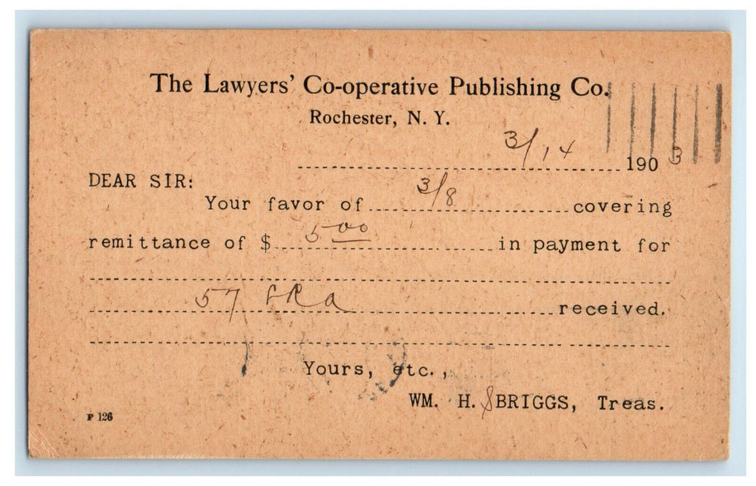 1903 The Lawyers Co-operative Publishing Co Rochester NY PMC Postcard
