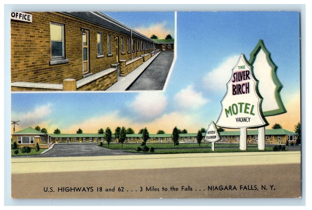 Silver Birch Motel U.S Highway 18 And 62 Niagara Falls New York NY Postcard
