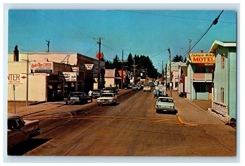 Ilwaco Port Fishing Town Columbia River Cars Ilwaco Washington WA Postcard