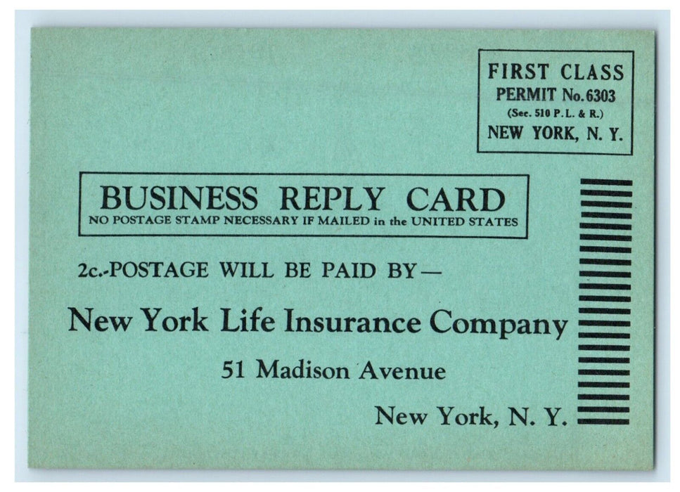 The Span Of Life Retirement Income Insurance Company Advertising NY Postcard