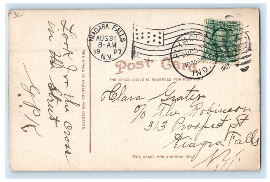 1907 Birds Eye View Of Plymouth Indiana IN, Looking Southwest Antique Postcard