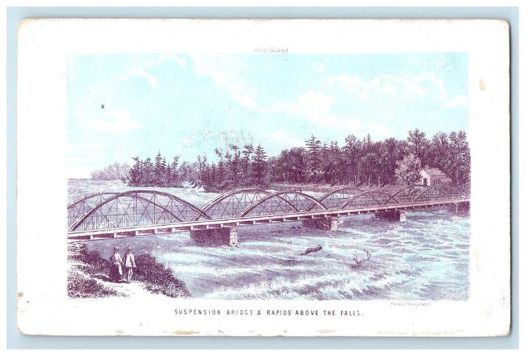 c1905 Suspension Bridge & Rapid Above The Falls New York NY Unposted Postcard