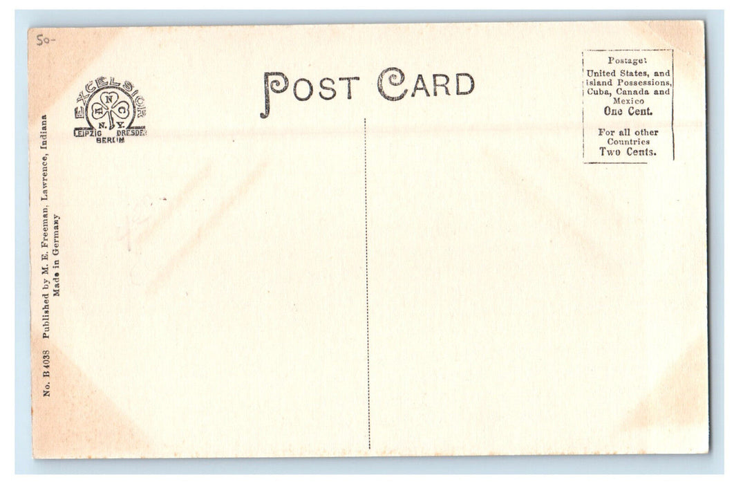 c1910 Traction Station, Lawrence Indiana IN Unposted Antique Postcard