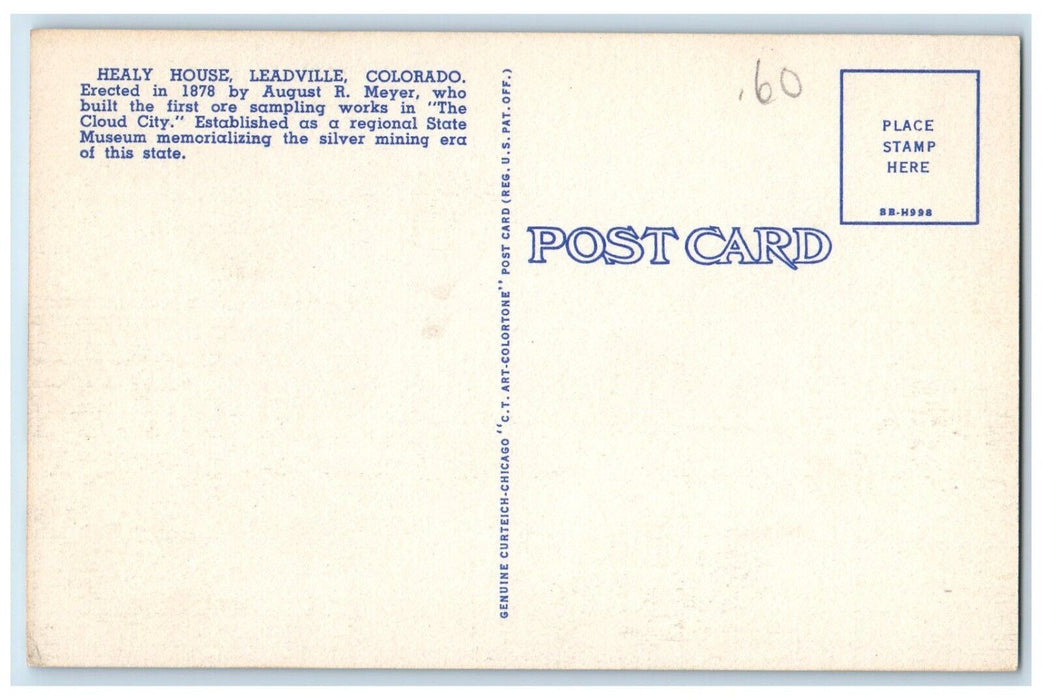 c1940 Healy House Cloud City Regional State Museum Leadville Colorado Postcard