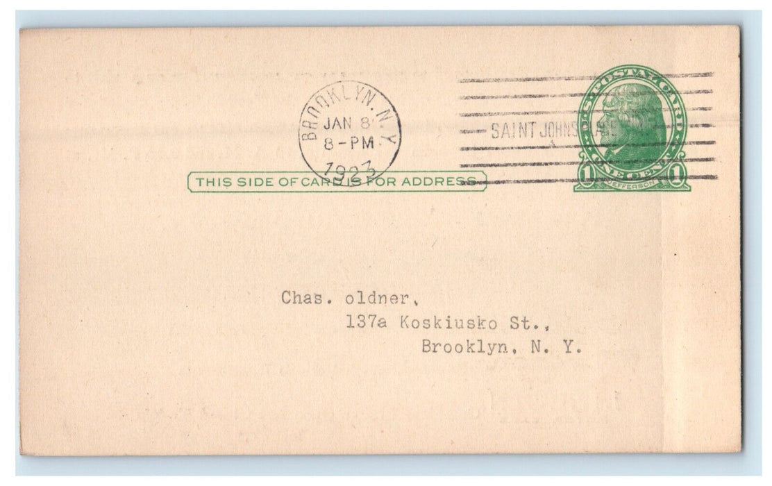 1923 Reliable Service Auto Co. Ford Cars New York City NY Advertising Postcard