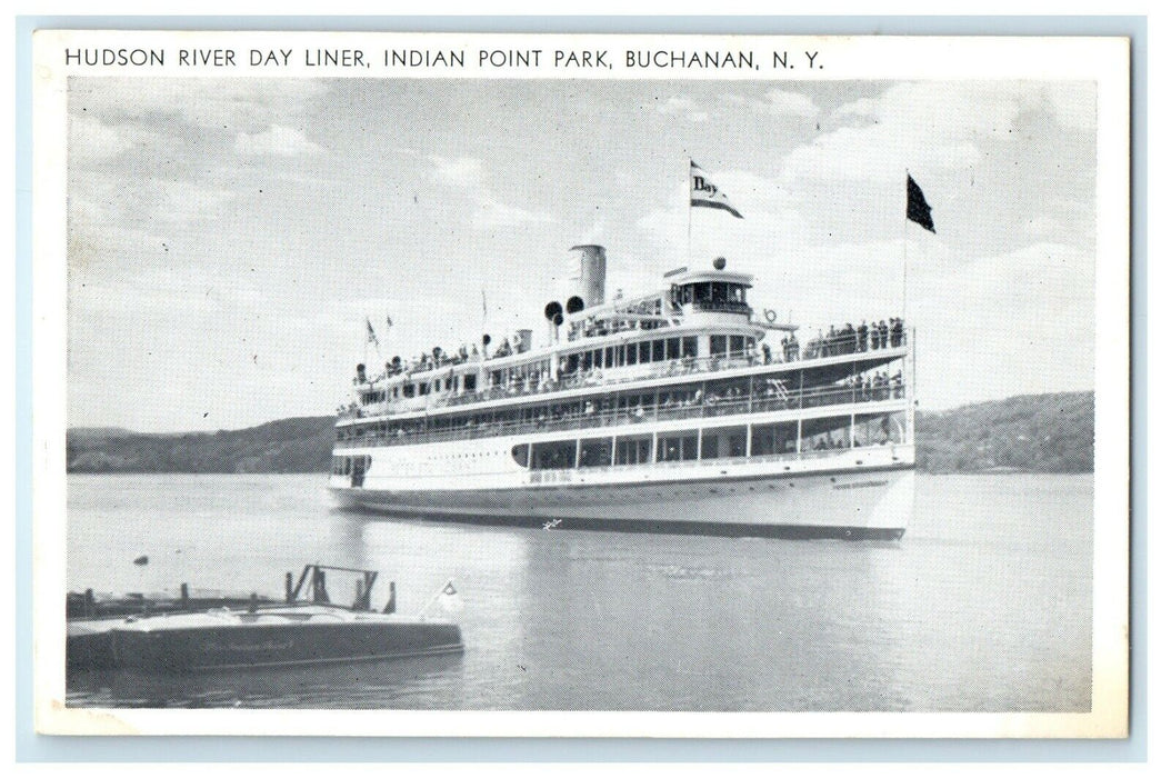 c1940's Hudson River Day Liner Indian Point Park Ship Buchanan NY Postcard