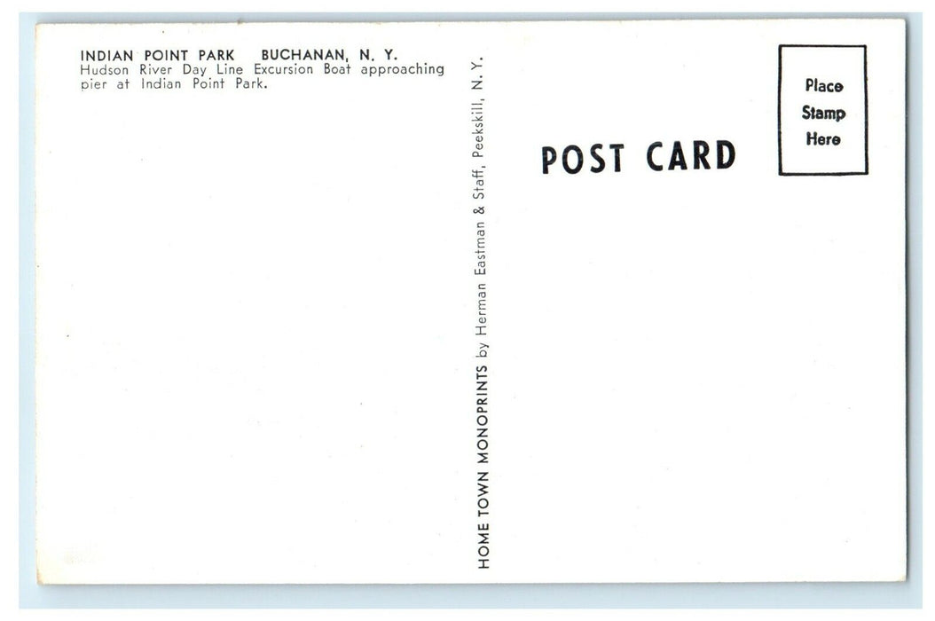 c1940's Hudson River Day Liner Indian Point Park Ship Buchanan NY Postcard