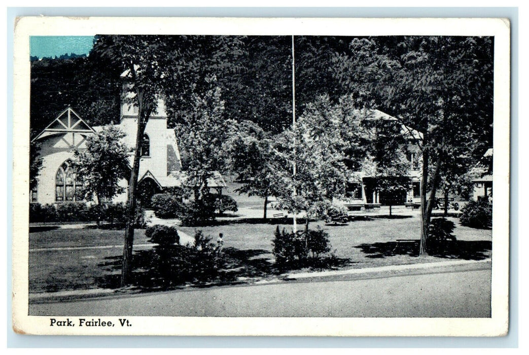 1941 View Of Park Fairlee Vermont VT Posted Vintage Postcard