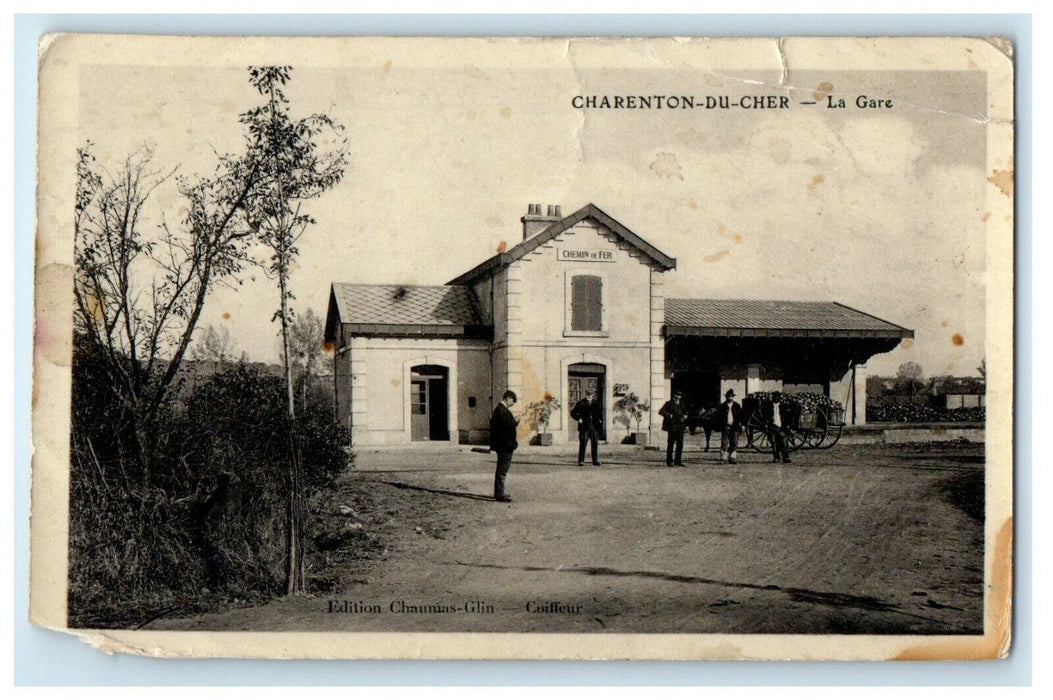 c1910's Charenton Du-Cher La Gare Chemin De Fer France Antique Postcard